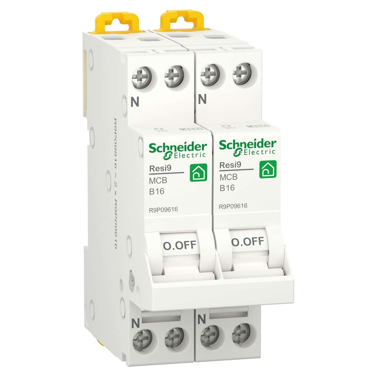 Schneider Resi9 fornuisgroep 2P+2N B16 6KA - R9P09816