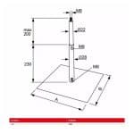 Verstelbare spirobuis steun 265 tot 430 mm maatschets